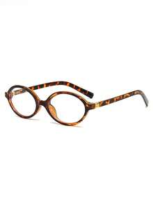 1副复古嘻哈装饰小椭圆框女士时尚眼镜，简约百搭时尚眼镜