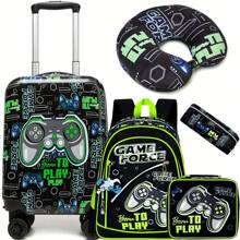 1pc Card Holder /5PCS Cute Luggage Set 5 Piece Suitcase Set 16inch Hardside Luggage With Spinner Wheels Boys Carry On Luggage Travel Rolling Luggage Carry On Luggage Airline Approved Vacation Travel Accessories Summer Travel Essentials Bag For School School Accessories School Stuff
