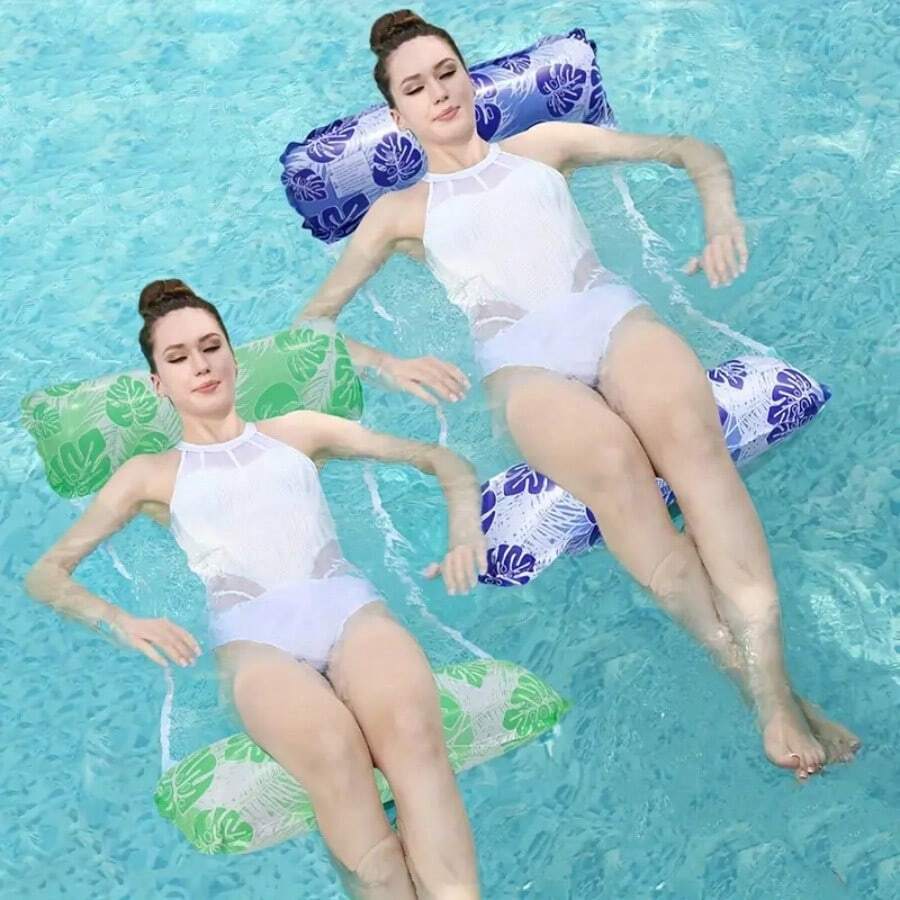 1 件充气吊床，加厚 PVC 浮床，带双气室，可折叠，适用于海滩、游泳池、派对