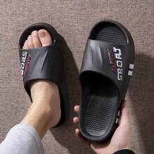 Men's Fashion EVA Slide Sandals - Casual, Comfortable, Breathable, Non-Slip Beach Slippers - Stylish Letter Design Shoes For Men - Ideal Choice For Spring And Summer At Beach