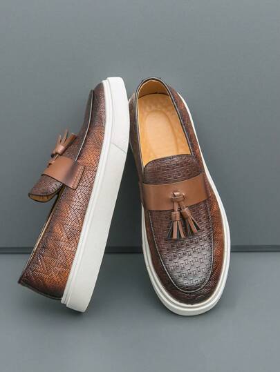 Mocassini infradito da uomo taglia grande, scarpe casual da lavoro di moda, stile britannico per passeggiate quotidiane