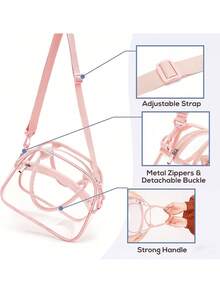 1 buah Tas Kosmetik Minimalis Transparan Baru, Tas Kamar Mandi Genggam, Tas Penyimpanan Kapasitas Besar Tahan Air, Tas Penyimpanan PVC - MultiWarna - View 3