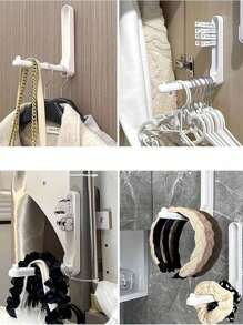 SHEIN X Milania Hanger Space Saver, Foldable Hanging Storage Organizer, Hanger Hook Organizer And Hanger Storage Rack Comes,To Hold Up Velvet/Wooden/Plastic Hangers Dress Pants Shoes Jeans Boots Skirt,Spring,Minimalist,Summer Tops