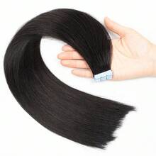 Mini Tape Ins Hair Extensions Real Natural Adhesive Straight Seamless Skin Weft Invisible Non-Remy Human Hair 12"-20" 10pcs/Pack - S1B - View 4