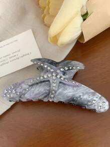1pc Women's Bling Starfish Plastic Hair Clip, Colorful Acrylic Hair Accessory, Suitable For Everyday Wear, Gift For Girlfriend Summer Hair Claws Claw Clips Hair Clips Hair Jaw Clip Hair Clamps Hair Clutch Hair Catcher Clip