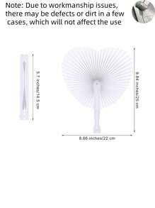 12pcs-White Heart Shaped Folding Paper Fan, Wedding Ceremony Decoration,White Heart Shaped Folding Paper Hand Fans For Weddings And Travel Valentine's Day Valentines,Paper Fans,White Bulk Folding Foldable Hand Handheld Fans Wedding Decorations Heart Round Shaped Accordion Fans