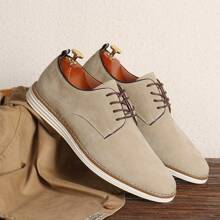 Men's Casual Lace-Up Suede Oxford Sneakers – Lightweight Soft Sole Dress Shoes For Work & Daily Wear