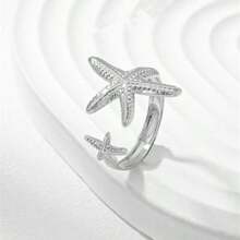 1pc Boho Ocean Style Minimalist Geometric Starfish Design Adjustable Toe Ring For Women