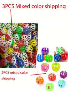 5 piezas de juguetes para pájaros con campana y pelota de plástico interactiva en colores aleatorios - Multicolor - Ver 14