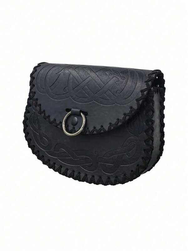 1 Pieza Bolso de Cinturón con Relieve Vikingo, Bolso Lateral Vintage Estilo Medieval de la Edad Media, Monedero Portátil de Cinturón para Disfraz y Cosplay