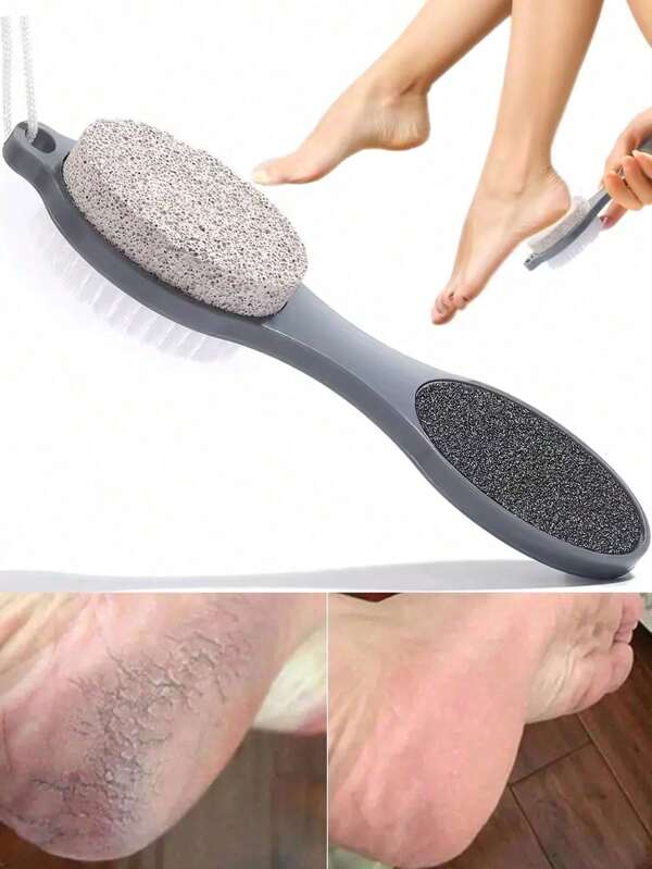 4 In 1 Multi-Functional Foot Skin Grater, Callus Remover, Foot Scrubber, Foot Care Tools - Includes Foot Brush, Pumice Stone, Foot File And Sandpaper, For Home Foot Care, Removing Dead Skin And Callus