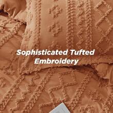 Luxurious Tufted Boho Comforter Set Queen Size - Premium Beige Bedding Ensemble With 3-Piece Shabby Chic Embroidery, Ideal Gifts For Women, Soft Jacquard Queen Comforter For All Seasons - 28-南瓜-優雅 - 查看 4