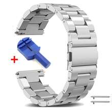 1Pc Stainless Steel 20mm 22mm Quick Release SamsungGalaxy Band Adjustable Replacement Strap Compatible With Samsung Galaxy Watch Gear Active2 S2 Gear S3 Gt 2 HonorWatch HuaweiWatch GT2 42mm 46mm, Huami Amazfit GTS GTR 2e 47mm Fashionable Casual Bracelet Wristband Smartwatch Accessories For Daily,Party,Holiday,Summer Back To School Perfect Gift For Mother, Father, Lover, Student