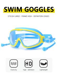 1pc Waterproof Anti-Fog Swimming Goggles With Wide Lens For Men & Women