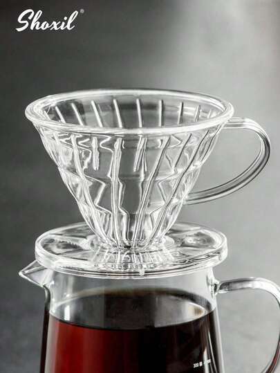 shoxil 1pc טפטפת קפה מפלסטיק עם ידית, פילטר קפה לטפטוף איטי, מכונת קפה לזריקת קפה לחליטה בכוס אחת