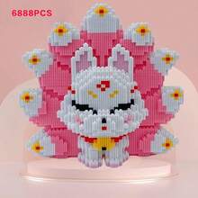 6888块九尾狐积木套装，混色塑料，手工DIY拼图，适合节日、学校奖励、万圣节和圣诞节礼物 - 彩色 - 查看 9