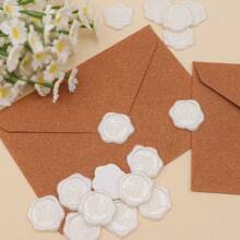 25 PCS Eucalyptus Wax Seal Stickers Self Adhesive Rosemary Envelope Wax Seal Stickers Vintage Embossed Wedding Invitation Envelope Stickers