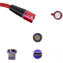 Cable Magnético 2 En 1 USB IP+ Tipo C 1 Hora - Rojo - Ver 4