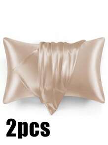 Luxurious Silky Soft Pillowcase - Breathable Skin-Friendly Cool Feel, Solid Color With Envelope Closure - Machine Washable Bedding Washed Silk Pillowcase Single Ice Silk Satin Silk Faux Silk Pillowcase Christmas Gift