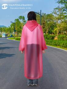 TIANPINGZHAOHUI Verdickte Kapuzen Regenponcho, Outdoor Regenkleidung aus TPU Material, 118cm x 70cm, rot