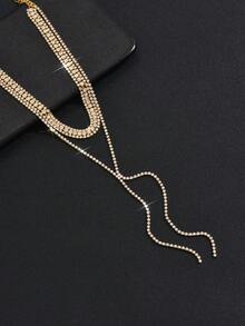 European & American Style Bridal Jewelry Claw Chain Multi-Layer Rhinestone Tassel Luxury Collarbone Chain For Fashionable Evening Party, Neck Decoration