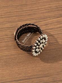 1 pièce Bracelet Manchette Vintage Bohème Style Unique Fleur Larme en Alliage de Zinc Cuivre Antique pour Femme, Convient pour Assortir les Tenues, Porter au Quotidien et Aux Vacances