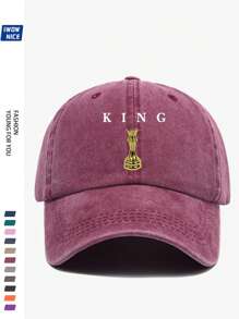 1pc "THE KING Black Chess King Design" Vintage Trucker Cap - Unisex Urban Casual Baseball Hat, Retro Adjustable Breathable Design, Suitable For Men And Women, Comfortable All Seasons, Multiple Colors And Sizes Available (2025 Spring Collection)