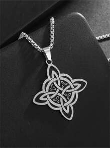 1PC New Fashion Classic Irish Celtic Knot Stainless Steel Pendant Necklace Unisex Lucky Amulet Jewelry Birthday Gift