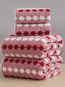 1/2/3 piezas Juego de toallas a rayas de poliéster, toallas de mano/rostro de felpa coral suaves y de secado rápido, toallas de baño súper absorbentes, adecuadas para baño, piscina, gimnasio, decoración de baño, decoración de otoño, vuelta al colegio, para salón de belleza, hogar y baño