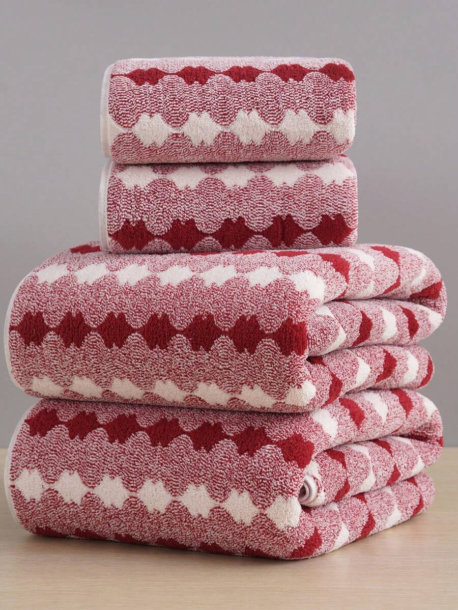 1/2/3 piezas Juego de toallas a rayas de poliéster, toallas de mano/rostro de felpa coral suaves y de secado rápido, toallas de baño súper absorbentes, adecuadas para baño, piscina, gimnasio, decoración de baño, decoración de otoño, vuelta al colegio, para salón de belleza, hogar y baño