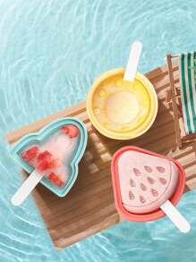 1 Stück Eis-/Eis am Stiel Hersteller Form, Erdbeere, Traube, Raketenmotive Silikonform für Eis, leicht zu entnehmen, DIY Eis-/Eis am Stiel Hersteller Werkzeug für Kinder, Küchenzubehör, Küchenutensilien, Kochzubehör
