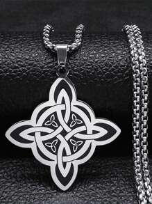 1PC New Fashion Classic Irish Celtic Knot Stainless Steel Pendant Necklace Unisex Lucky Amulet Jewelry Birthday Gift