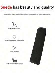 1pc/2pcs Car Plush Seat Belt Shoulder Cover Car Protective Belt Cover Children's Pink Car Accessories General Creative Car Seat Belt Cushion Cover - Black - View 8