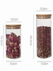 1/4 Piezas Tarros cuadrados de vidrio borosilicatado de alta calidad, contenedores de almacenamiento de alimentos transparentes con tapa hermética, apilables y reutilizables para granos, carnes, frutas y verduras, organización de cocina