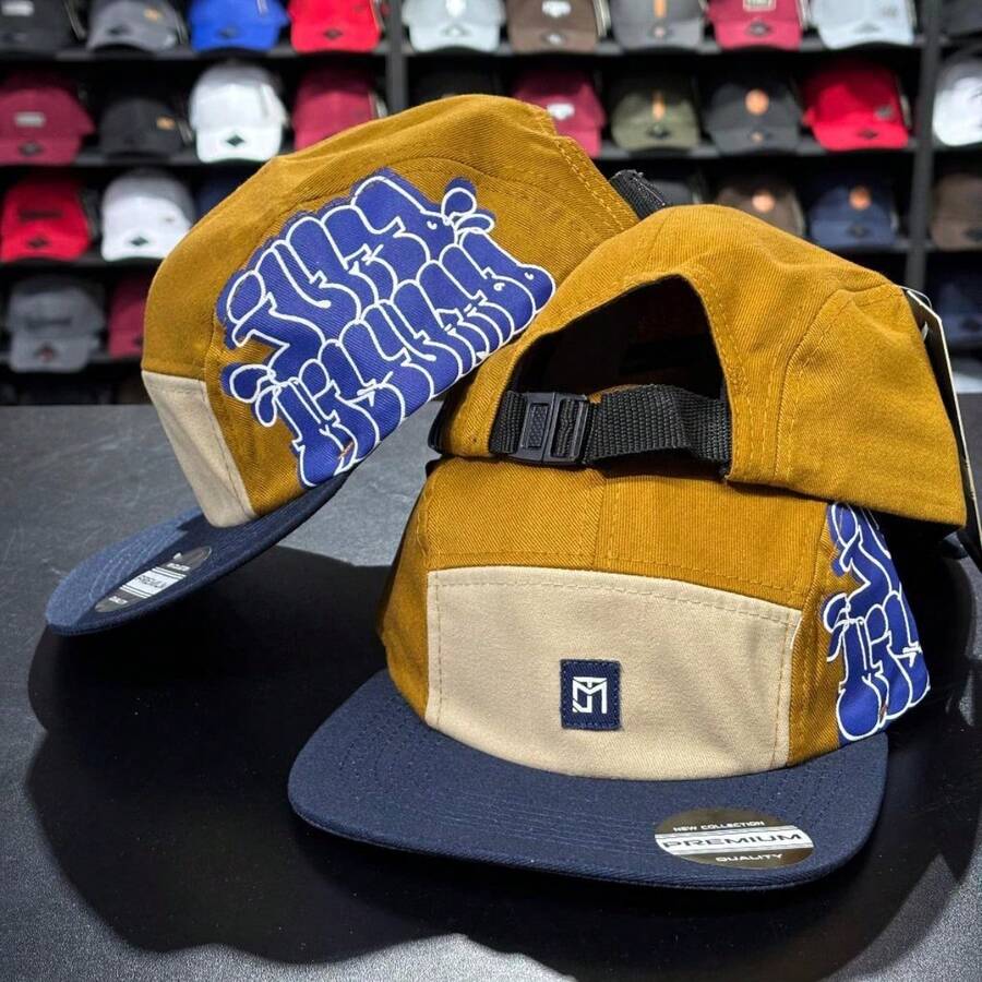 ORIGINAL 5 PANEL FIVE PANEL CAP TOGETHER AND MIXED - STRAPBACK ADJUSTMENT - Mostaza Amarilla - Ver 1