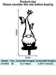 Nordic Style Metal Material, Striped Pointed Hat Long Beard Santa Gnome Silhouette, Unique Aesthetic And Sturdy Quality, Metal Garden Decor Rustic Charm - Suitable For Garden Decoration, Balcony Arrangement, Yard Landscaping, Indoor Corner Accents, Christmas Decoration