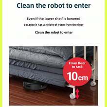 Rolling Meditation Cushion Storage Unit, Movable Blanket Organizer Rack, 2 Tiers, 5 Height-Adjustable Levels