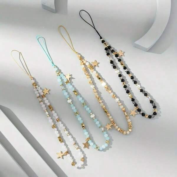 1pc Star Shaped Phone Charm, ABS Resin Fashion Pendant With Hanging Strap, Universal Phone Accessory