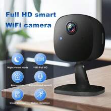 1pc 1080P High-Definition WiFi Smart Home Security Camera With Voice Intercom, Night Vision, Motion Alarm And Remote Mobile Viewing-Indoor/Outdoor Monitoring System With USB Power Supply, Motion Alarm System | Fashionable White Camera | Small Camera