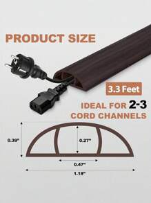 1pc 200cm Thick Self-Adhesive Cable Management Strap - High-Grade PVC Cable Organizer, Suitable For Household, Factory, Office Use