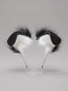Furry Animal Ear Headband, Spotted Dog/Folded Ear Puppy Ear Costume Accessories For Holiday/Role-Playing