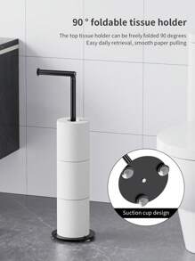 Freestanding Collapsible Paper Holder With Base, Independent Toilet Paper Holder, No Drilling Required, Bathroom & Toilet Backup Paper Storage Rack Bathroom Decor Fall Decor Bathroom Accessories Bathroom Organizer Back To School