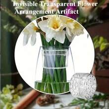 4 peças de arranjos de flores espirais em formato de favo de mel transparente - Suportes de hastes de plástico duráveis para buquês de casamento "faça você mesmo" e arranjos florais elegantes, perfeitos para arranjos florais e decoração de casamento | Arranjos florais elegantes | Vasos de plástico duráveis para decoração de festas e feriados