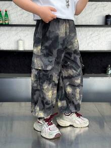 Boys' Lightweight Loose Fit Ice Silk Drawstring Pants, Summer - Multicolor - View 6