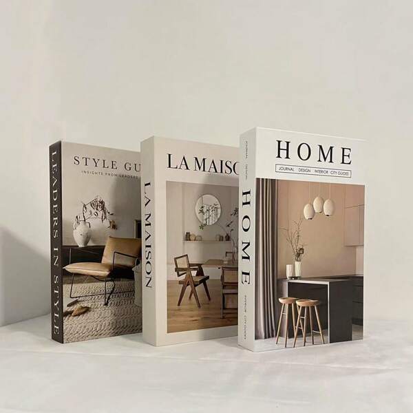 3pcs Modern Foldable Fake Book Decor, Minimalist Decorative Book Shelf Desktop Ornament