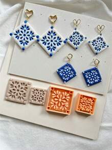 Precision Round, Square Geometric Soft Clay Molds, High Quality Cutters, Handmade Crafts, Hairclips, Jewelry, Pendants, Clay Sculpting Tools, DIY Creative Decorative Earrings, Brooches, Polymer Clay Making Molds