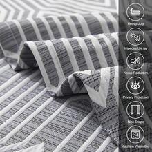 Beige And Black% Blackout Geometric Pattern Curtains, 52 Inch Wide 96 Inches Long 2 Panels, Thermal Insulated Noise Reducing Anti-Rust Grommet Drapes Bedroom Living Room,, Modern Style, Energy-Efficient - 深灰色和銀色 - 查看 6