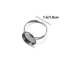 10/20 piezas de base de anillo ajustable de acero inoxidable apta para cabujones de cristal de 10/12/14/16/18/20/25 mm para hacer manualidades y joyería DIY