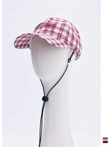 1 pieza Gorra tipo snapback de secado rápido con rayas y cuadros, top suave, para mujer primavera/verano, delgada y transpirable, con protección solar para uso en exteriores y estilo callejero, sombrero ajustable unisex para viajes al aire libre y sombreado solar de verano