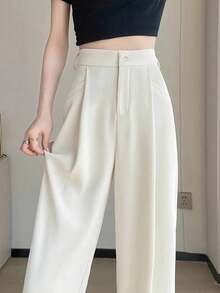 High-End Flowing Straight Leg Casual Maxi Pants For Women - Apricot - View 2